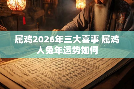属鸡2026年三大喜事 属鸡人兔年运势如何
