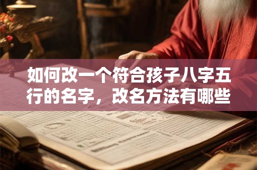 如何改一个符合孩子八字五行的名字，改名方法有哪些