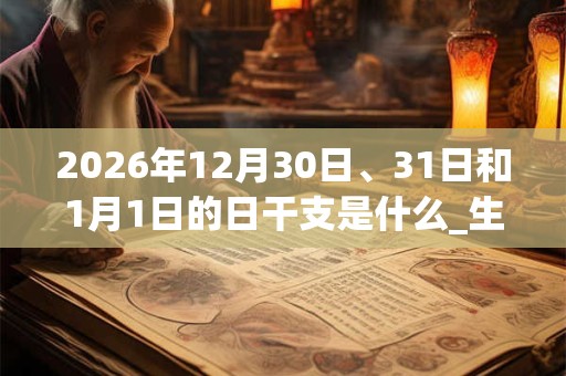 2026年12月30日、31日和1月1日的日干支是什么_生辰八字