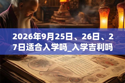 2026年9月25日、26日、27日适合入学吗_入学吉利吗