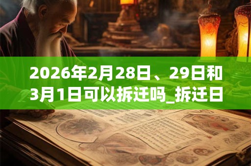 2026年2月28日、29日和3月1日可以拆迁吗_拆迁日子好吗