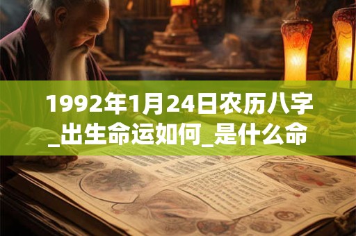 1992年1月24日农历八字_出生命运如何_是什么命