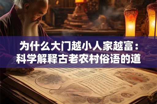 为什么大门越小人家越富：科学解释古老农村俗语的道理