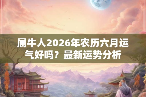 属牛人2026年农历六月运气好吗？最新运势分析