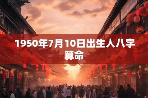 1950年7月10日出生人八字算命 1950年7月10日出生人八字算命