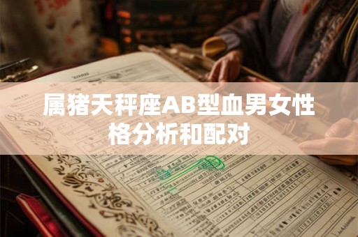 属猪天秤座AB型血男女性格分析和配对