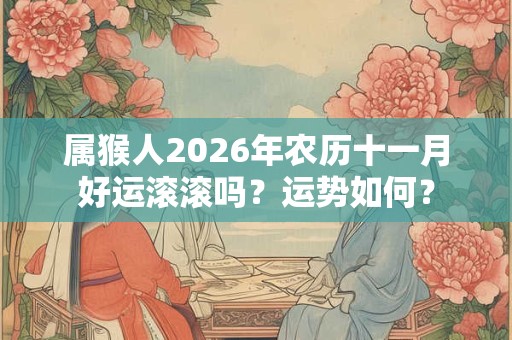 属猴人2026年农历十一月好运滚滚吗？运势如何？