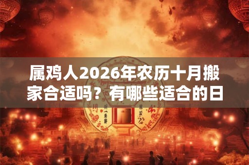 属鸡人2026年农历十月搬家合适吗？有哪些适合的日子？