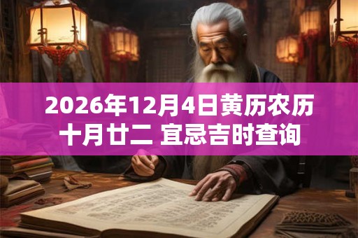 2026年12月4日黄历农历十月廿二 宜忌吉时查询