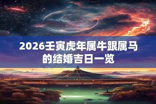 2026壬寅虎年属牛跟属马的结婚吉日一览
