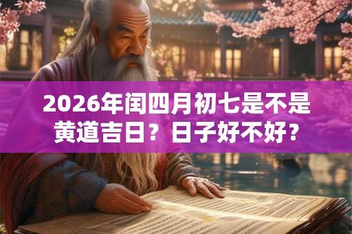 2026年闰四月初七是不是黄道吉日？日子好不好？
