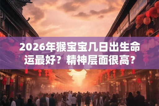 2026年猴宝宝几日出生命运最好？精神层面很高？