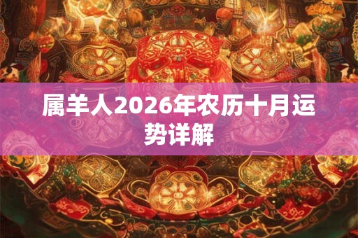 属羊人2026年农历十月运势详解