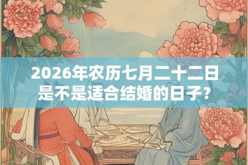 2026年农历七月二十二日是不是适合结婚的日子？