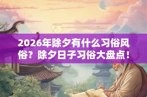 2026年除夕有什么习俗风俗？除夕日子习俗大盘点！