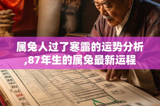 属兔人过了寒露的运势分析,87年生的属兔最新运程