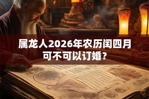 属龙人2026年农历闰四月可不可以订婚？
