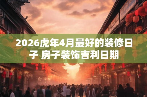 2026虎年4月最好的装修日子 房子装饰吉利日期