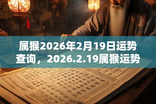 属猴2026年2月19日运势查询，2026.2.19属猴运势分析
