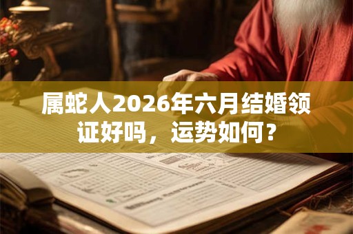 属蛇人2026年六月结婚领证好吗，运势如何？
