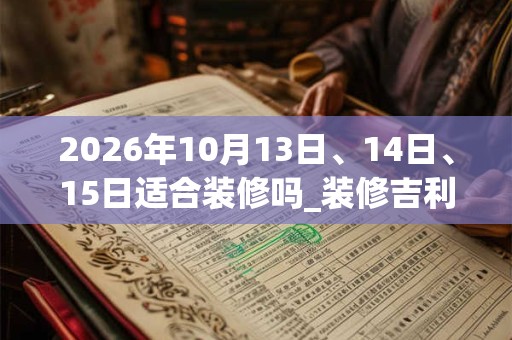 2026年10月13日、14日、15日适合装修吗_装修吉利吗