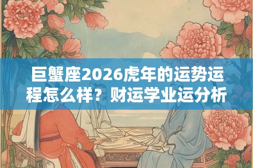 巨蟹座2026虎年的运势运程怎么样？财运学业运分析