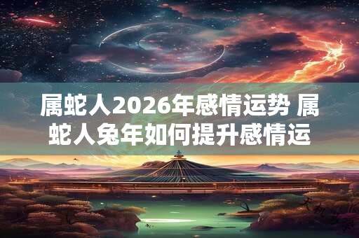 属蛇人2026年感情运势 属蛇人兔年如何提升感情运