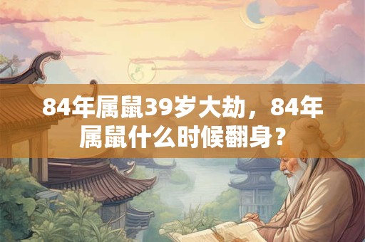 84年属鼠39岁大劫，84年属鼠什么时候翻身？