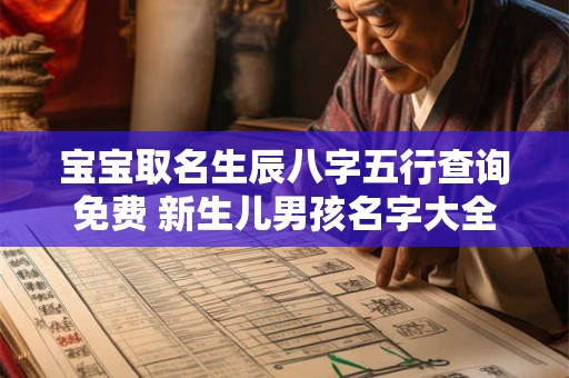 宝宝取名生辰八字五行查询免费 新生儿男孩名字大全