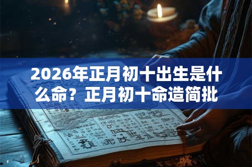 2026年正月初十出生是什么命？正月初十命造简批