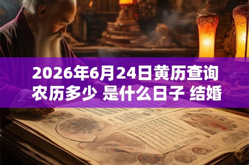 2026年6月24日黄历查询 农历多少 是什么日子 结婚吉时