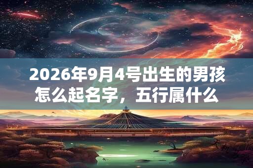 2026年9月4号出生的男孩怎么起名字，五行属什么