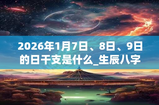 2026年1月7日、8日、9日的日干支是什么_生辰八字
