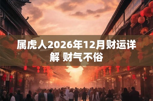 属虎人2026年12月财运详解 财气不俗