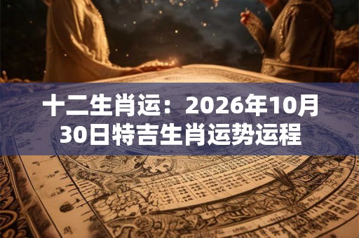 十二生肖运：2026年10月30日特吉生肖运势运程