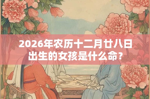 2026年农历十二月廿八日出生的女孩是什么命？