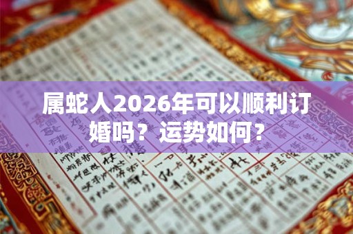 属蛇人2026年可以顺利订婚吗？运势如何？