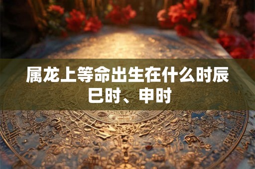 属龙上等命出生在什么时辰 巳时、申时