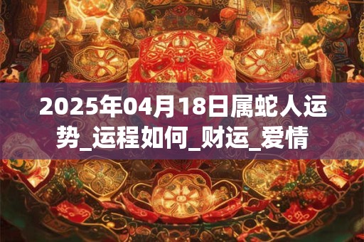2025年04月18日属蛇人运势_运程如何_财运_爱情 2025年04月18日属蛇人运势_运程如何_财运_爱情