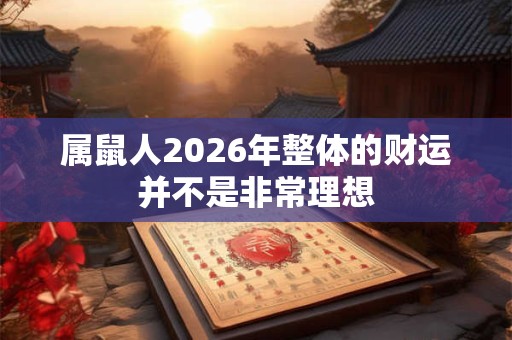 属鼠人2026年整体的财运并不是非常理想 属鼠人2026年整体的财运并不是非常理想