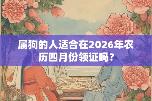属狗的人适合在2026年农历四月份领证吗？