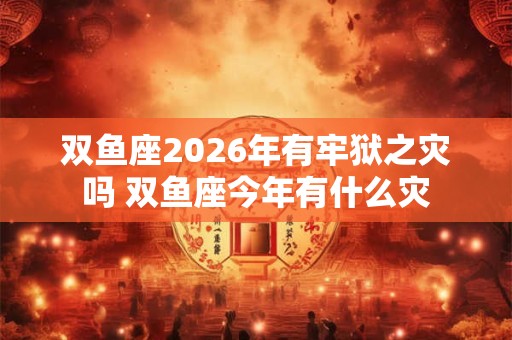 双鱼座2026年有牢狱之灾吗 双鱼座今年有什么灾