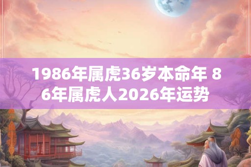 1986年属虎36岁本命年 86年属虎人2026年运势