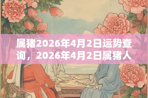 属猪2026年4月2日运势查询，2026年4月2日属猪人运势好吗？