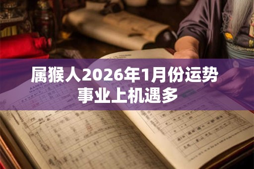 属猴人2026年1月份运势 事业上机遇多