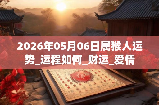 2026年05月06日属猴人运势_运程如何_财运_爱情 2026年05月06日属猴人运势_运程如何_财运_爱情