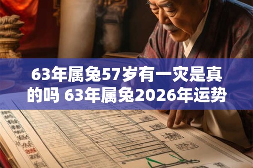63年属兔57岁有一灾是真的吗 63年属兔2026年运势