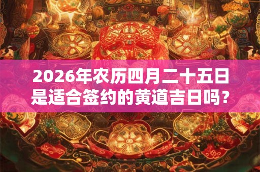 2026年农历四月二十五日是适合签约的黄道吉日吗？