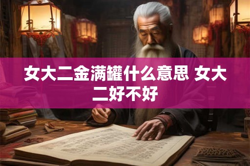 女大二金满罐什么意思 女大二好不好
