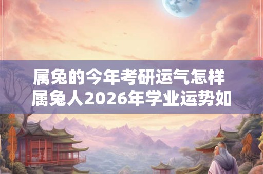 属兔的今年考研运气怎样 属兔人2026年学业运势如何